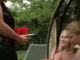 Two girlfriends punishing provocative blondinka